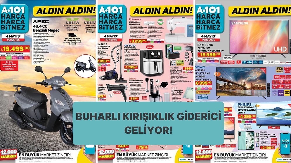 A101'e Benzinli Moped Geliyor! 4 Mayıs 2023 A101 Aldın Aldın Kataloğu