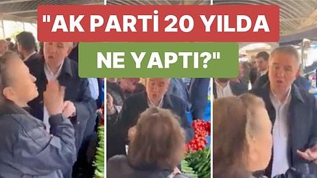 Emekli Bir Öğretmen Pazar Ziyareti Yapan AKP'nin Ankara Milletvekili Adayı Murat Alparslan'ı Konuşturmadı
