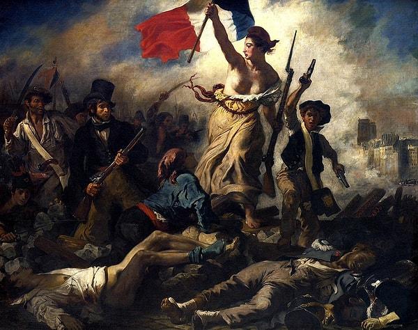 3. Eugéne Delacroix- Halka Yol Gösteren Özgürlük(1830)