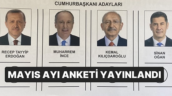 Mayıs Ayı Anketi: Seçim İlk Turda Bitiyor, Muharrem İnce En Sonuncu!