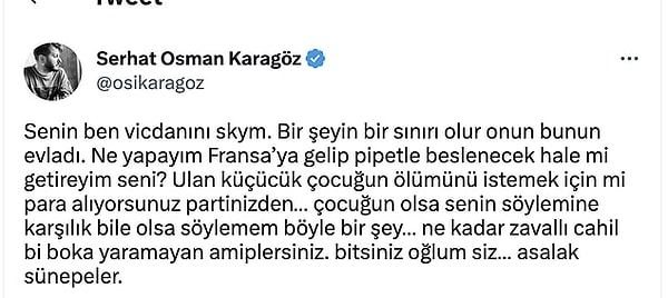 Tabii sadece PuCCa değil, baba Osman Karagöz de bu durum karşısında sessiz kalamadı.