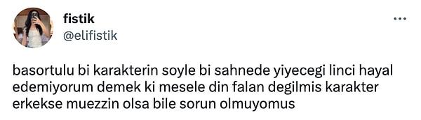 Bir Twitter kullanıcısı Nursema ve Ömer'in yakınlaşma sahnelerinin farklı tepkilerle karşılaşmasını eleştirdi.