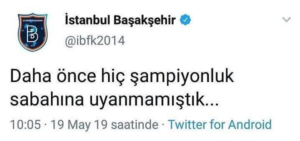 Bu paylaşımın ardından Galatasaraylılar 2019 yılında son maçta Galatasaray ile şampiyonluk yarışında olan Başakşehir'e eski paylaşımını hatırlattılar.