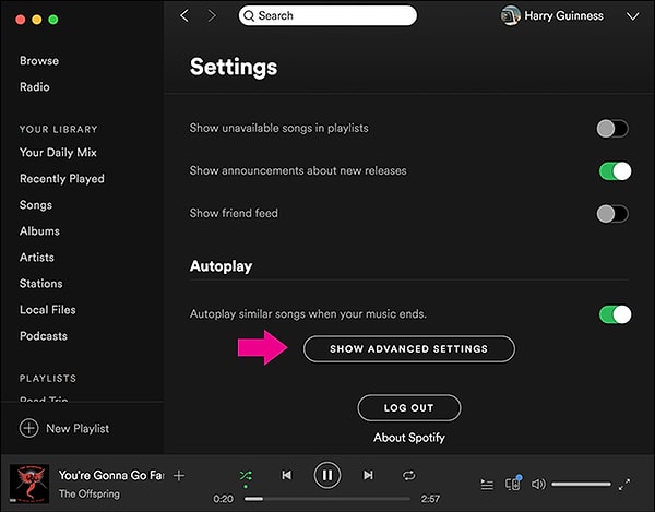 Spotify’ı açın. Kitaplık bölümüne gidin. Sağ üstteki dişli çark simgesine basarak ayarlara girin.