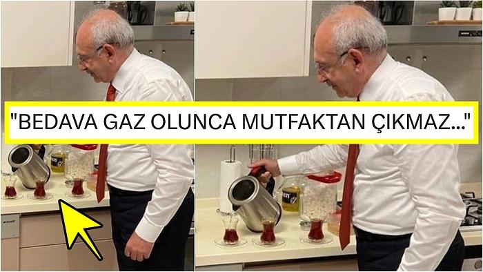 Kemal Kılıçdaroğlu'nun Mutfakta Çay Doldurmasını Aklınca Hedef Göstermeye Çalışan Kişiye Tokat Cevaplar Yağdı