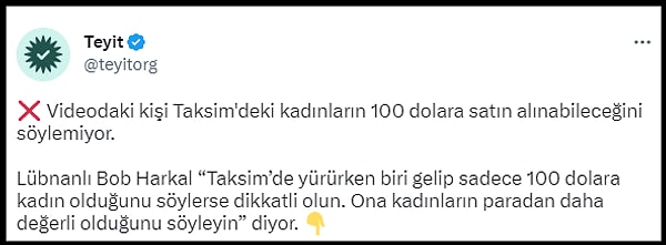 Teyit.org'un incelemesi sonucu ise, "@bob_harkal" ismiyle TikTok'ta paylaşımlar yapan ve 400 binden takipçisi bulunan kişinin aslında o sözleri söylemediği açıklandı.