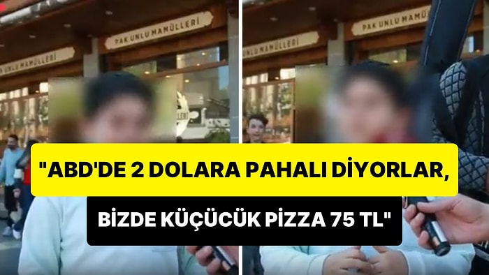 Hayat Pahalılığından Şikayet Eden Çocuk: 'Bizde Şu Kadarcık Pizza 75 TL, ABD'de 2 Dolara Çok Pahalı Diyorlar'