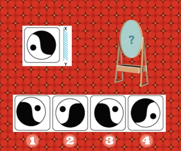 7. Найдите зеркальное отражение фигуры, если зеркало расположено по оси XY?