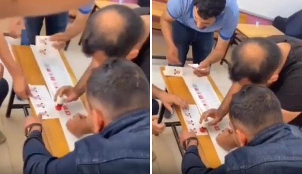 O görüntülerden sonra yine Şanlıurfa'da bir başka okulda daha benzer bir olay yaşandığı iddia edildi. 4-5 kişi bir araya gelerek seri bir şekilde pusulalarda Erdoğan'a oy bastılar.