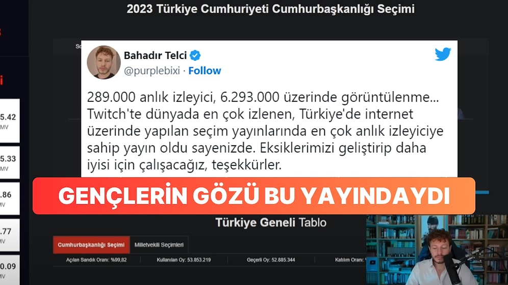 PurpleBixi'nin Jahrein ve Erlik'li Seçim Yayını Rekor Kırdı