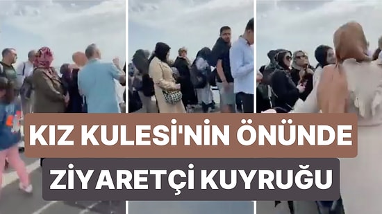 Kız Kulesi'nin Mayıs Ayı Boyunca Ücretsiz Ziyaret Edilebileceğini Duyanlar Uzun Kuyruklar Oluşturdu