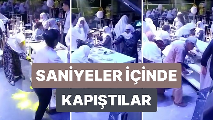 Düğünde Konuklar İçin Hazırlanan Pastalar Garsonların Dağıtmasına İzin Verilmeden Saniyeler İçinde Kapışıldı