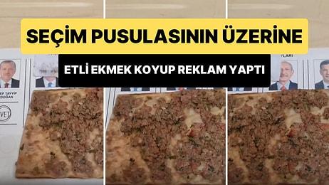 Konyalı Esnaf, Seçim Pusulasının Üzerine Etli Ekmek Koyup Dükkanının Reklamını Yaptı