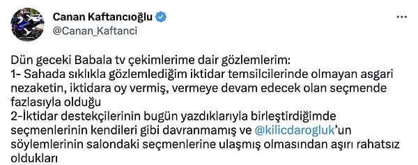 Kaftancıoğlu'nun analizleri şu şekilde: