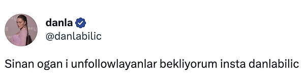 Danla Biliç'ten çağrı geldi.