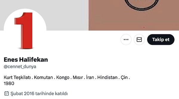 Bugün ise Twitter'da tesadüfen keşfedilen "Enes Halifekan" isminde ve @cennet_dunya rumuzlu bir hesabın paylaşımları dikkat çekti. Şubat 2016'da açılan ve 2017 yılından bu yana aktif olmayan hesabın FETÖ üyelerine ait olduğu düşünülüyor.