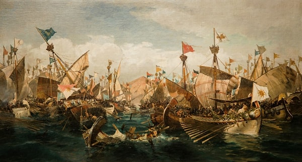 Salamis Deniz Savaşı, tarihin ilk büyük deniz savaşlarından biri oldu ve yaklaşık on iki saat sürdü.