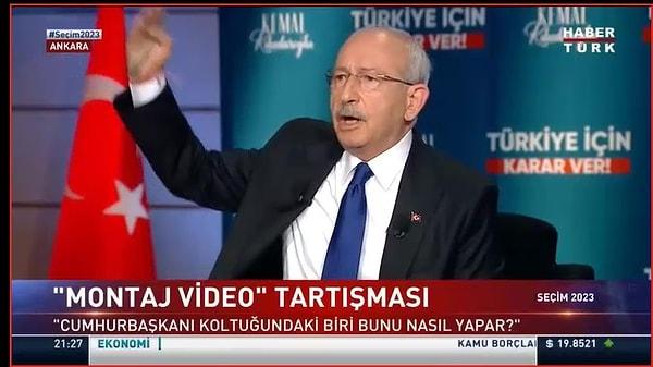 Habertürk'te konuşan ve montaj video konusunda oldukça öfkelenen Kılıçdaroğlu, 'Kendini erkek olarak görüyorsan karşıma çıkacaksın' dedi.