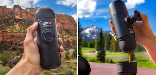 15. Компактная портативная эспрессо-кофеварка, которую удобно брать с собой в ручную кладь.