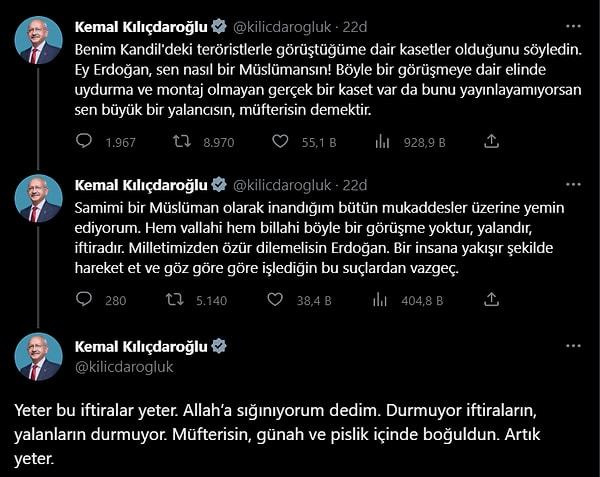 Kılıçdaroğlu'nun paylaşımı  👇