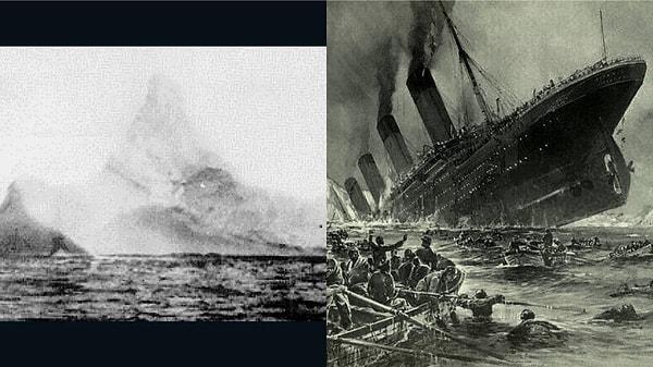 3. Titanik'in battığı günün sabahı olaydan habersiz bir deniz aracı, üzerinde kırmızı boyaların olduğu bir buzdağını fotoğraflamıştı...