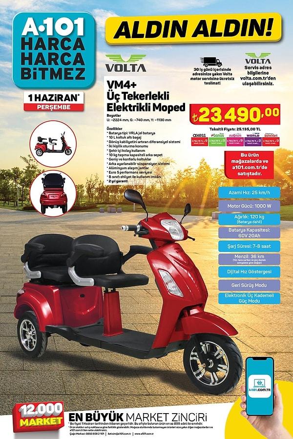 Volta VM4+ Üç Tekerlekli Elektrikli Moped 23.490 TL