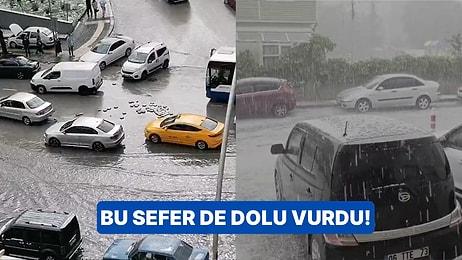 Ankara'yı Bu Sefer de Dolu Vurdu! Ankaralıları Şaşkına Çeviren Doludan Manzaralar!