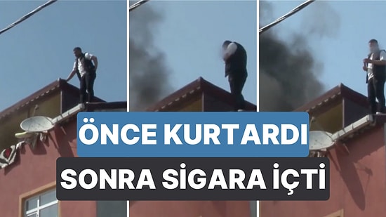 Arnavutköy'de Çıkan Yangında Bir Adam Önce Binadaki Genç Kızı Kurtardı Sonra Sigara İçerek İtfaiyeyi Bekledi