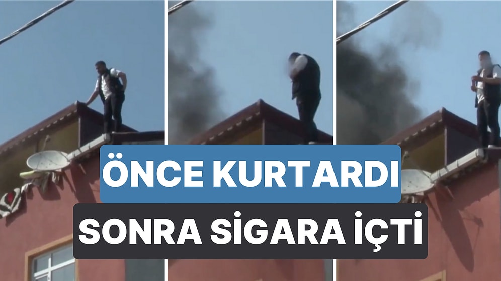 Arnavutköy'de Çıkan Yangında Bir Adam Önce Binadaki Genç Kızı Kurtardı Sonra Sigara İçerek İtfaiyeyi Bekledi