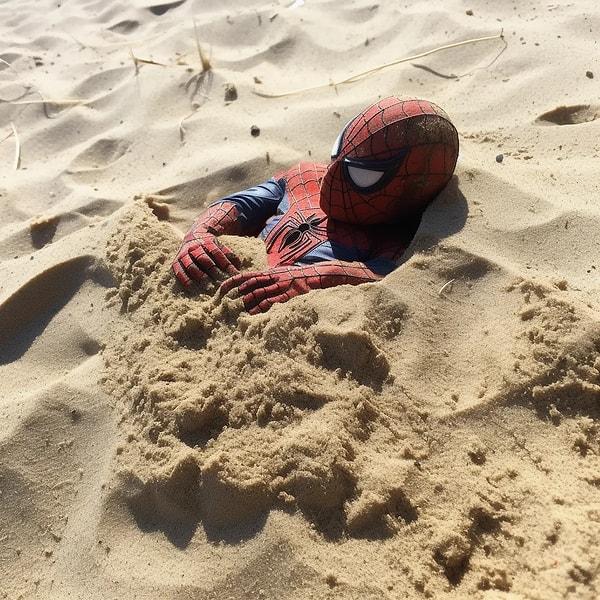 9. Spiderman ile plajda bir gün. 😎