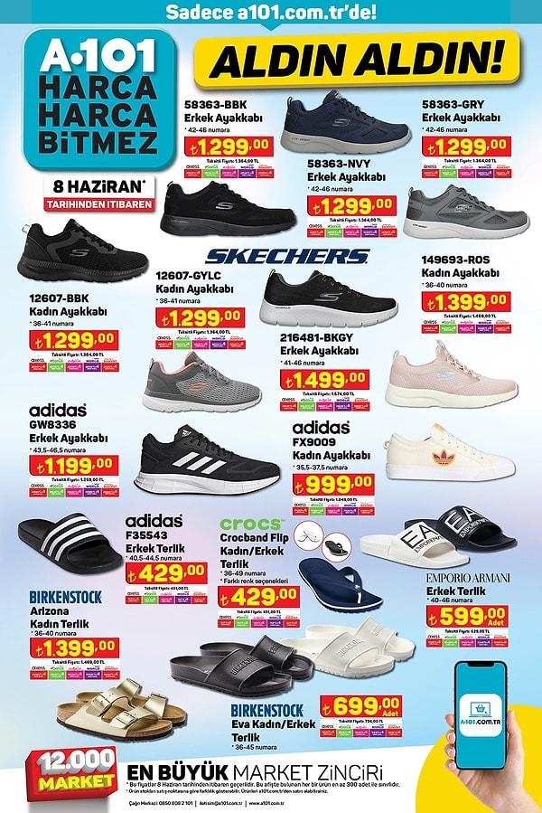 Skechers ayakkabı ve markalı terlikler;
