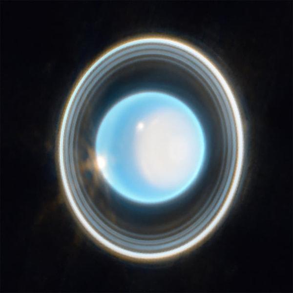 7. Uranüs'ün James Webb Telescope tarafından çekilen bir fotoğrafı👇