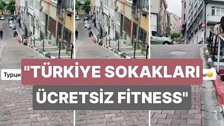 Yokuş Çıkarken Nefes Nefese Kalan Bir Turist O Anları "Türkiye Sokakları Ücretsiz Fitness" Notuyla Paylaştı