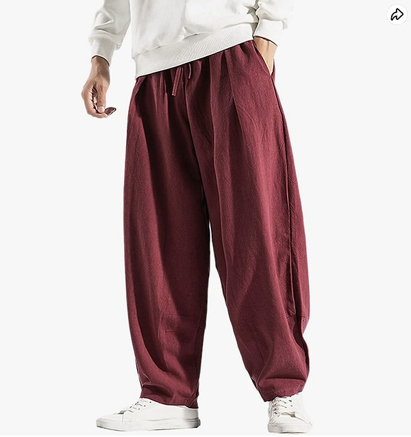 10. Wslcn bordo gevşek pantolon.