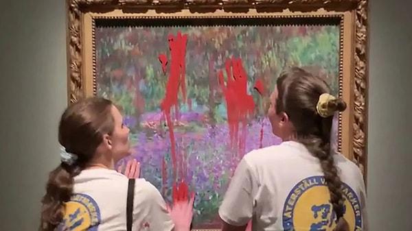 İki aktivist, İsveç Ulusal Müzesi’nde sergilenen esere yağlı boya ile saldırdı.