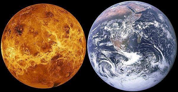 Venüs'ün dönüşünü Dünya'nın dönüşü ile karşılaştırdığımızda, süre ve yön açısından önemli farklılıklar gözlemliyoruz.