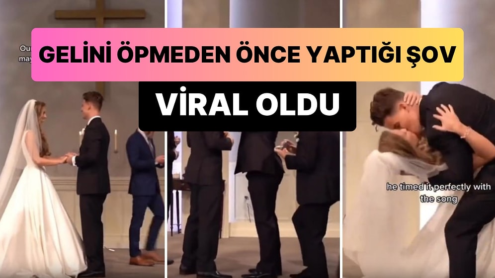 'Gelini Öpebilirsin' Sözlerinin Ardından Gelini Öpmeden Önce Arkadaşlarıyla Aşırı Tatlı Bir Şov Yapan Damat