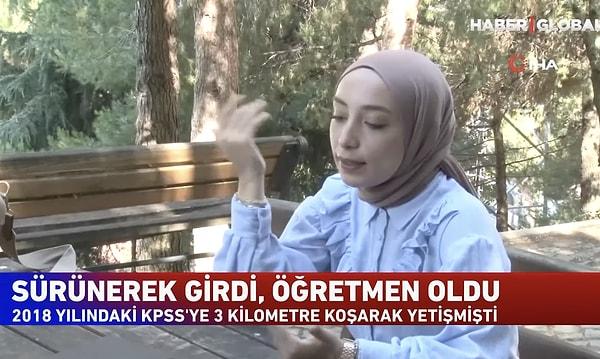 Genç kadın koşarak girdiği sınavdan, öğretmen olarak çıktı. Kendisi Şanlıurfa’da Türk Dili ve Edebiyatı öğretmenliği yapıyor.
