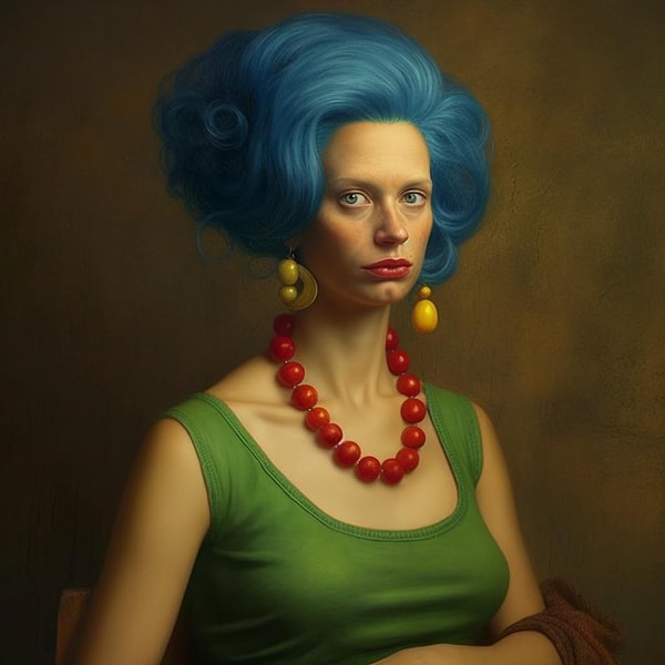 Как бы выглядела Мардж Симпсон в реальном мире? 👇