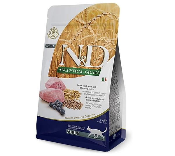 11. N&D Ancestral Grain Kedi Kuzu, Kılçıksız Buğday, Yulaf & Yaban Mersini Yetişkin Yaş Maması