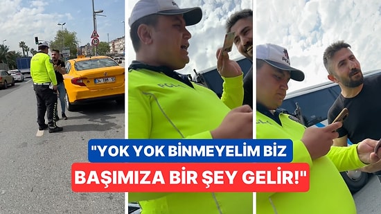 Taksicinin "Doluyum" Diyerek Almadığı Vatandaşları Gören Trafik Polisi Duruma El Koydu