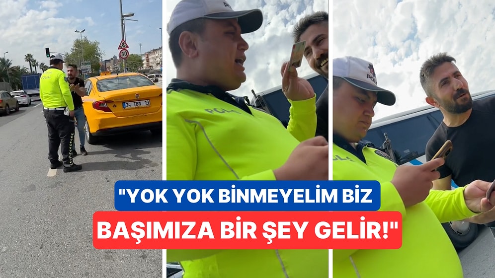Taksicinin "Doluyum" Diyerek Almadığı Vatandaşları Gören Trafik Polisi Duruma El Koydu