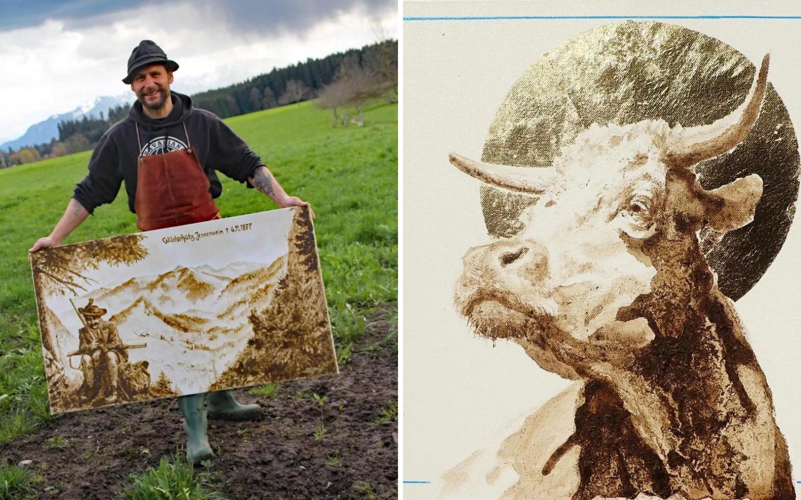 Отходы превращаются в искусство: Загадочные картины, сотворенные из коровьего навоза