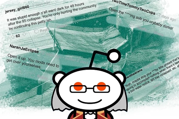 Aslında bu protestoya, esasen site çalışanları olan Reddit yöneticileri ile gönüllü Reddit moderatörleri arasındaki bir güç mücadelesi de diyebiliriz.