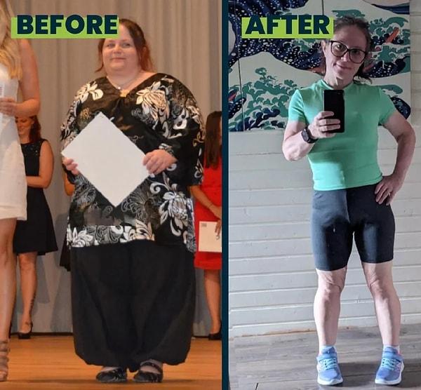 2. "17 ayda 45 kilo verdim ve sonunda istediğim kadar fit birisiyim."