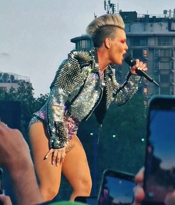 Прошлым вечером Пинк давала концерт в Лондоне, и кто-то бросил в нее прах своей матери