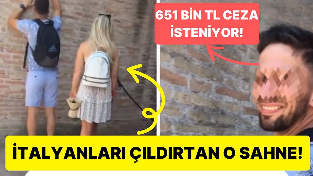 Tarihi Kolezyum'un Duvarlarına Kız Arkadaşı ile İsmini Kazıyan Turist İtalya'da Büyük Tepkiye Yol Açtı!