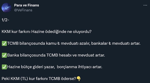 TCMB'nin KKM yüküyle neler olacağı da