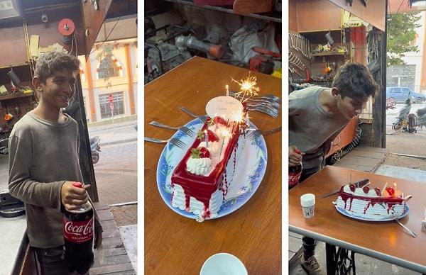 Osman Nuri Özata isimli bir usta, çırağı için hazırladığı doğum günü süprizini ve çırağının tepkisini TikTok hesabından paylaştı.