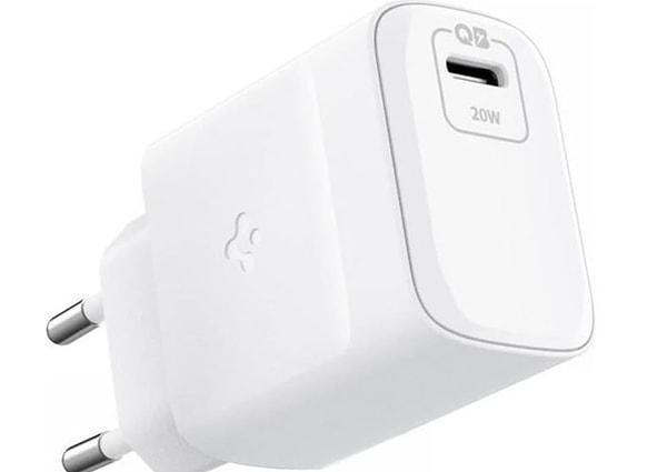 Spigen PowerArc ArcStation 20 W Hızlı Şarj Cihazı USB-C PD 3.0 (Power Delivery) iPhone / Android Şarj Adaptörü
